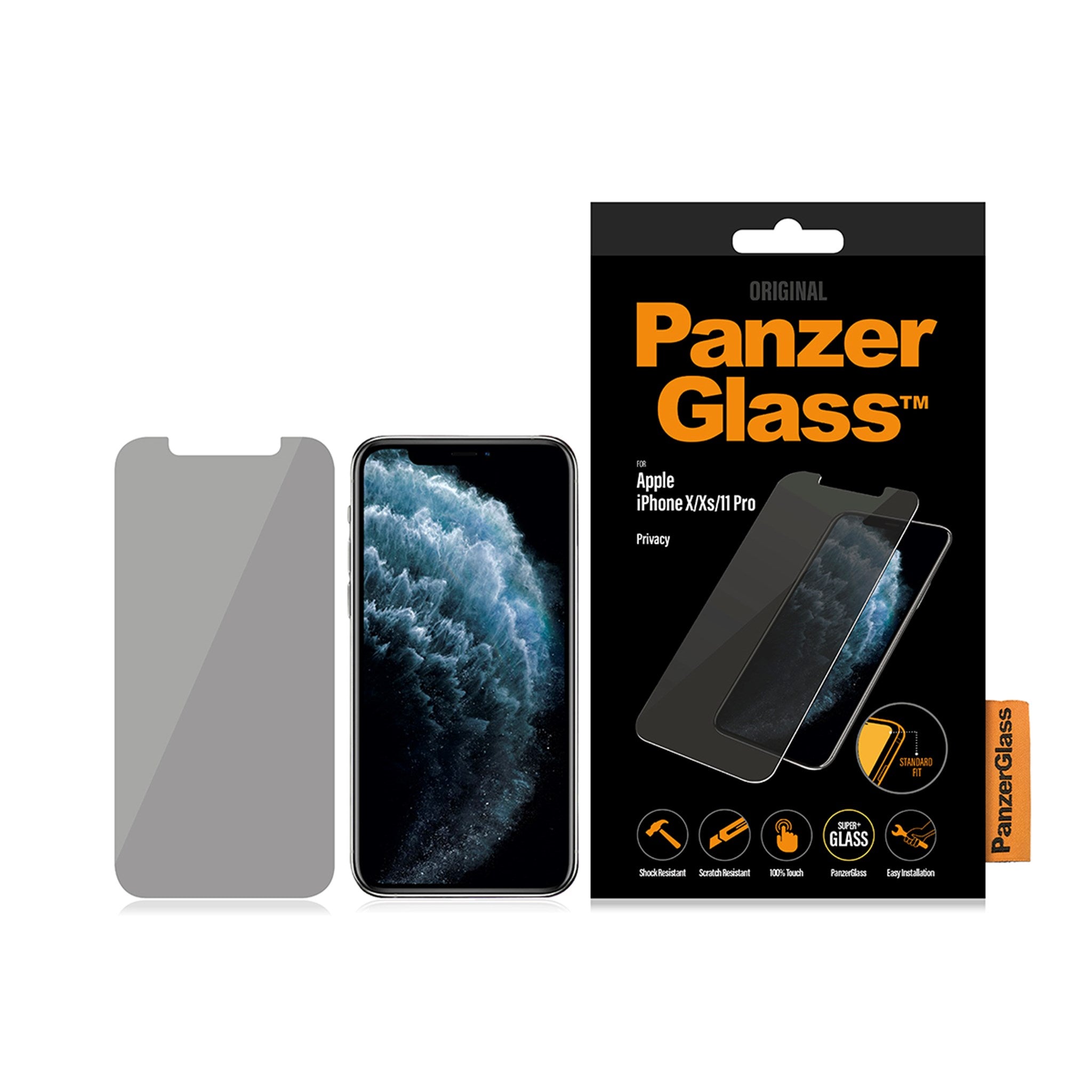 PanzerGlass® Privacy Skærmbeskyttelse iPhone 11 Pro | Xs | X | Standard Fit